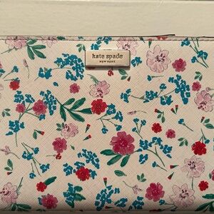Kate Spade Floral Print Wallet with Pink and Blue